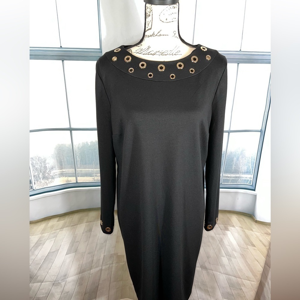Chico’s Grommet-Detail Black Dress Size 2 (US 12)